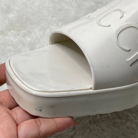 GUCCI Women's White Heeled Square Toe Slide Sandals Shoes Size 40 - Picture 7 of 14